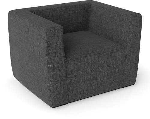 COSTWAY Inflatable Sofa, Portable Blow Up Couch Armchair with Detachable Cover, Wide Armrests & Spacious Seat, Single Air Sofa Chair Floor Lounge Seat for Living Room Bedroom Study Office (Grey)