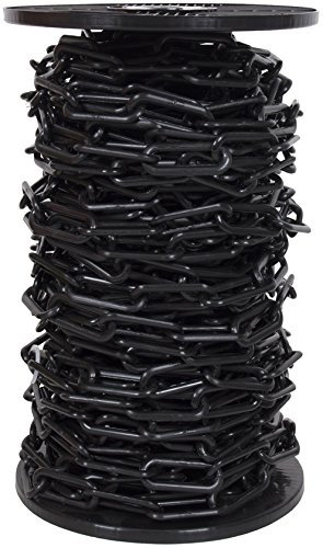 20mtr Reel Black 10mm Plastic Link Chain, Decorative Garden Decking Barrier Health & Safety Fence