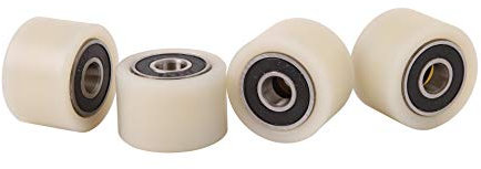 Lot de 4 roulettes en nylon polyamide de 30 mm de diamètre, 20 mm de large, 8 mm d'épaisseur, usinées avec précision