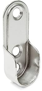 Emuca - Soporte Lateral para Barra de Armario Oval, Niquelado, Set de 50 Piezas