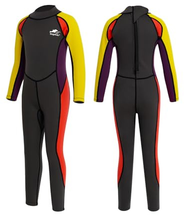 Gogokids Combinaisons Humides pour Enfants - Garçon Filles Combinaisons de Plongée Thermique Une Pièce 2.5mm Néoprène Vêtements Anti-UV