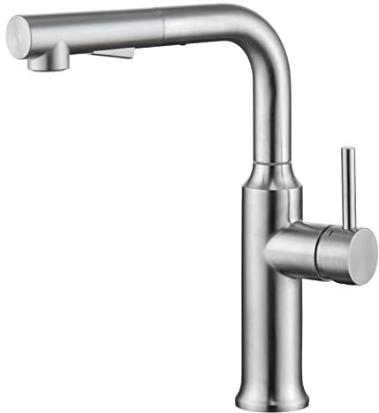 CREA Wasserhahn Küche mit Brause, Küchenarmatur mit 2 Strahlarten, Ausziehbarer Spültischarmatur Küche mit Magnetisches Docking, 360° Drehbar Mischbatterie Küche, Edelstahl