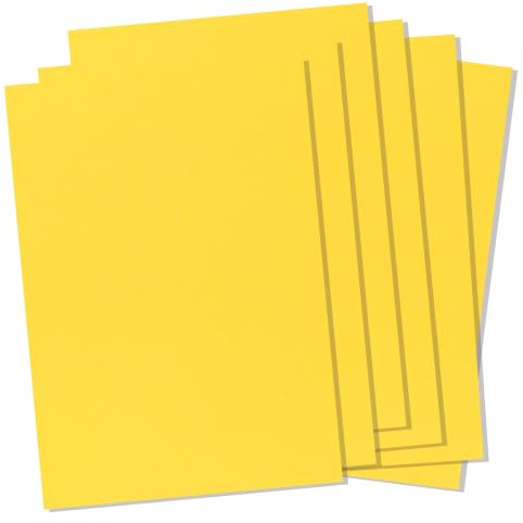 Baker Ross Carta Colorata Gialla A4 220gsm (confezione da 50) perfetti per attività di arte e artigianato per bambini, collage, modelli e altro