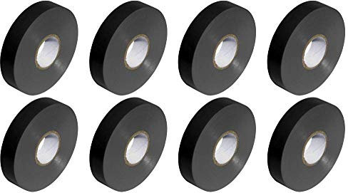 Black PVC Electrical Insulation Tape Roll - 33m x 19mm x8