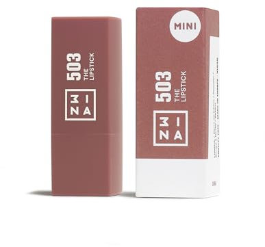 3INA MAKEUP - The Lipstick 503 (mini) - Labial Nude Cremoso - Barra de Labios Mate con Vitamina E y Manteca de Karité de Alta Pigmentación Olor a Vainilla - Labial Tamaño Viaje - Vegan - Cruelty Free