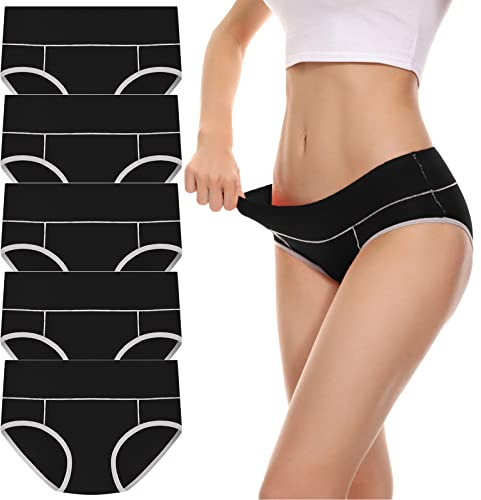 Mutande Ciclo Mestruale Donna Repeat Curvy Senza Cuciture Mutande Mestruali XXL Lavabili Mare Ciclo Slip Mestruali Vita Alta Flusso Abbondante Mutande Assorbenti Culotte Impermeabile Cotone Set 5