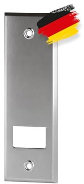 BAUHELD® Rolladengurt Abdeckung Metall - 215mm Lochabstand [1 Stück] - Maxi Unterputz Gurtwickler-Blende Feinblech [Made in Germany] - Rolladen Abdeckplatte für Rollladengurt 23mm - Chrom