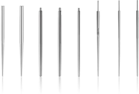 EIROVYA 8 Pcs Piercing Taper Insertion Chirurgenstahl Piercing Nadel 14G 16G 18G für Ohr/Nase/Lippe/Bauch/Zunge Piercing stechen set Body Stretching Piercings Kit Assistant Tool