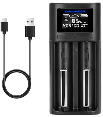 21700 batteriladdare, Aideepen Intelligent LCD 18650 laddare, 2A snabb för A AA AAA 21700 20700 22700 26650 Li-Ioner/NI-MH uppladdningsbara batterier