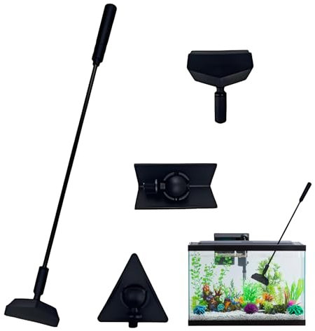 Aquarium Scheibenreiniger Reinigung Werkzeug Aquarium Zubehör für Aquarien Glas Fischbecken (3 Stück Bürstenkopf mit Stange)