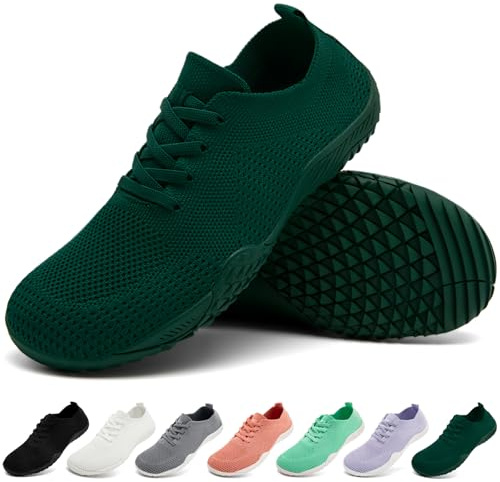 IVQDZL Chaussures pieds nus pour femme, baskets, chaussures d'été, chaussures de sport, chaussures de sport, pantoufles, légères et respirantes, douces, pieds nus, vert foncé, 42 EU
