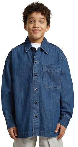 Jeans Knit pvt Ltd Boxy Fit Shirt LS Camicia, Blu (D29645-01-j155), 12 Anni Bambini e Ragazzi