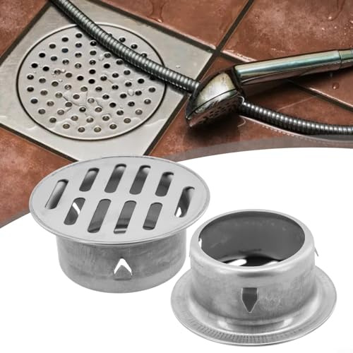 Yuanpgky Couvercle de drainage rond en acier inoxydable pour balcon - Bouchon de gouttière anti-blocage pour tuyaux d'eau de pluie en PVC - Protection contre le drainage du jardin et de la terrasse (Ø