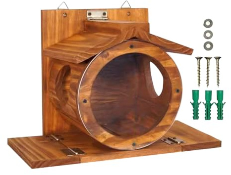 Distributeur de Nourriture pour Écureuils en Bois pour Extérieur Maison de