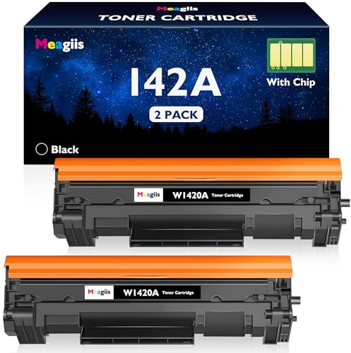 Meagiis 142A Con Chip Cartucce Toner Compatibile per HP 142A W1420A 142X W1420X Toner per HP LaserJet M110w M140w M139w M110 M139 M140 (2 Nero)