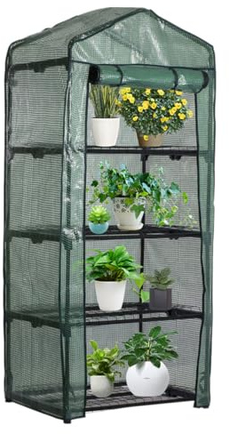 Serre à tomates - Toit incliné - Bâche en polyéthylène - Stable - Facile à monter - Peu encombrant - Pour cultiver des tomates, des légumes et des fleurs - 160 x 70 x 50 cm