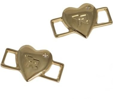 Risport L'Estel Skates Lace Charms - Set of 2 - Figure Skating, pequeño, Brass