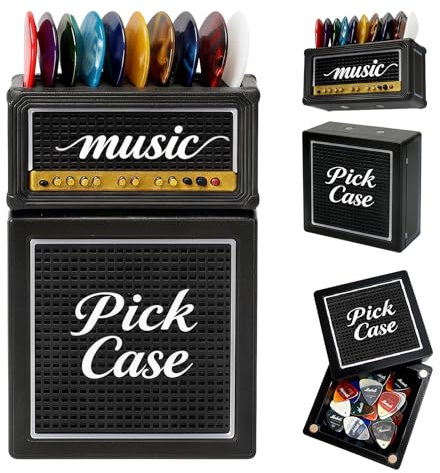 Guitar Pick Holder, Magnetic Picks Case, Portable Guitar Accessories Gifts for Guitar Players Men Musicians Music Enthusiasts Decor, Suitable for Thickness of 3mm(No Picks)