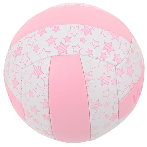 Abaodam Pallavolo Indoor Taglia 5 Palla Sportiva da Allenamento Soft Morbida Design a Stella Rosa per Studenti e Partite Indoor