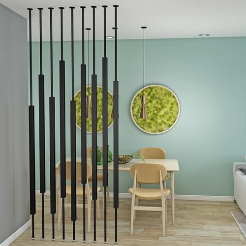 Poste divisor de habitación, listones de metal, separador ajustable para sala de estar, vestíbulo, restaurante, diseño de piso a techo