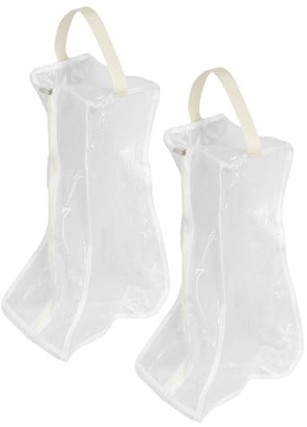 Organizador de Zapatos Transparente PVC con Cremallera 2piezas | Blanco, Gran Capacidad, para Botas Cortas Vaquero, Uso Interior, Visibilidad Clara y Orden Fácil