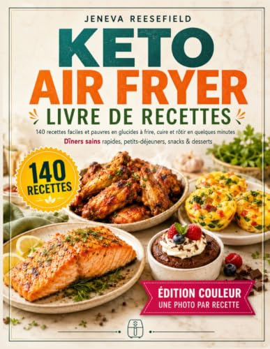 Keto Air Fryer Livre de Recettes: 140 recettes faciles et pauvres en glucides à frire, cuire et rôtir en quelques minutes | Le livre de recettes keto pour débutants