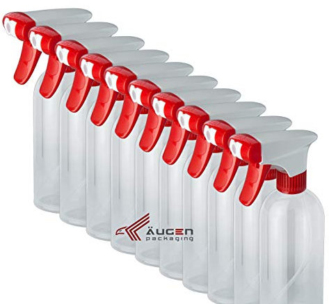10Stk a 500ml Sprühflaschen | weiß-roter Sprühkopf | Power Trigger | leer | Spray Bottle