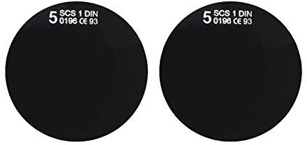 Aulektro 1 paire de lunettes de protection rondes avec verre de protection contre la transpiration de 50 mm de diamètre, teinté, niveau de protection DIN 10, verre de rechange