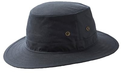 FIDRA Sombrero impermeable encerado para lluvia Fedora con ojales. Vendedor rápido del Reino Unido (61 cm, XL, azul marino), 7 1/2, azul marino, 61