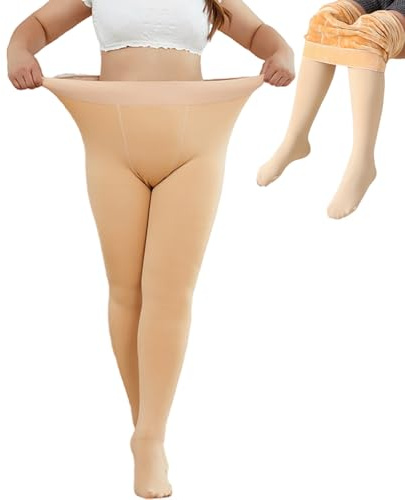 Merlvida Medias Térmicas Mujer con Interior de Forro Polar Medias Reductoras Mujer Transparentes Falsas Térmicas Invierno Mallas Alto Cintura Leggings Pantimedias Leotardos Talla Grande S-3XL