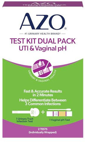 AZO Urinary Tract Infection (UTI) Test Strip + Vaginal pH Test Kit, Fast & Accurate Results, from The #1 Most Trusted Brand, FSA/HSA Eligible
