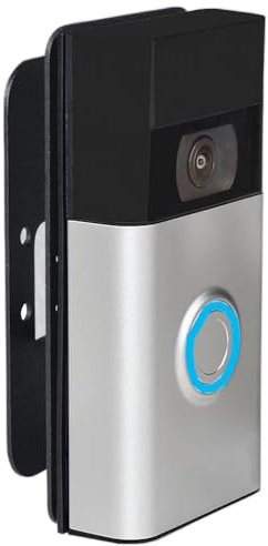 PAIKIUU Klebering Türklingelhalterung mit einstellbarem 90 Grad Winkel, 2 Wege Installation Ring Türklingelhalterung Ohne Bohren mit Schraubenbefestigungskeil Kit