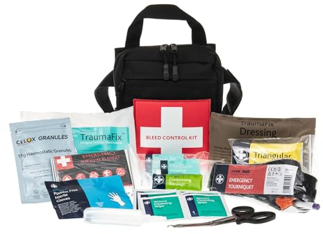 Premium Bleed Control First Aid Kit - Trauma Kit for Crititical Injury in Thigh Pouch for First Responders, Forestry and More.