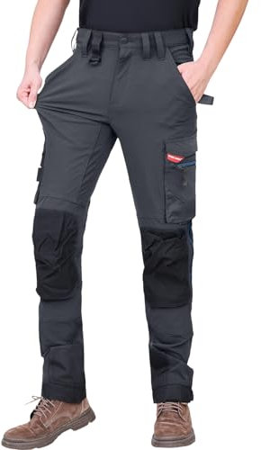 WORK IDEA Herren Slim-Fit Stretch Arbeitshose: Kritische Stoffbereiche aus Cordura – strapazierfähige Eleganz für höchste Ansprüche.