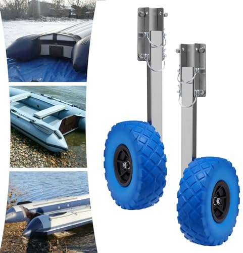 DGJMuu Ruedas para botes de chlauch, ruedas traseras, ruedas deslizantes, para botes inflables, barcos de barro, botes de remo, veleros