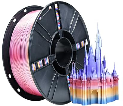 iBOSS Cosmic Rainbow 3D PLA Filament 1,75 mm +/- 0,02 mm, 1 kg Seide Cosmic Rainbow PLA+ 3D-Drucker Filament Farbwechsel Rainbow Multicolor Durable PLA Plus Filament für FDM 3D-Drucker