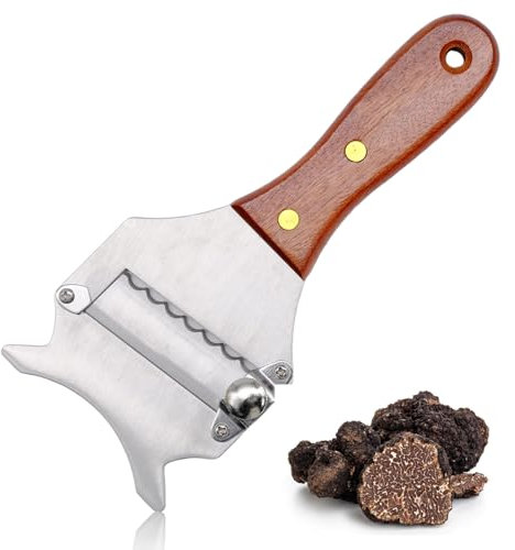 Affettatrice per Tartufi, Affettatrice per Formaggi Al Tartufo In Acciaio Inox, Tritatutto per Tartufi, Affettatrice Professionale per Formaggi Con Manico In Legno per Casa,Cucina,Ristorante