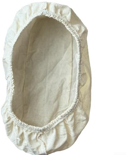 Grazioso cestino per il pane, con copertura in tessuto, per la fermentazione del pane, in cotone, per cottura artigianale (21 x 15 x 8 cm)