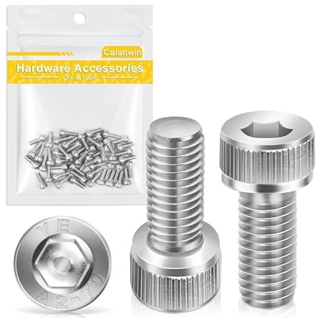 30 Piezas Juego de Tornillos M6 x 20mm, Tornillo Allen M6, Tornillos de Cabeza Hexagonal CilíndricaTornillos de Cabeza Hueca Hexagonal de Cabeza Redonda de Acero Inoxidable DIN 912 A2 V2A