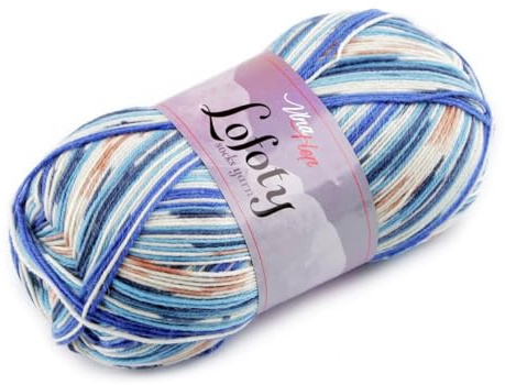 cyclingcolors Hilo de tejer para calcetines, lana cálida hygge noruego escandinavo, 100 g, longitud 420 m, azul