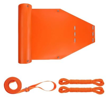 Deer Drag Sled en polyéthylène de 1,2 mm d'épaisseur, 72,8 x 22,8 pouces, capacité de charge jusqu'à 500 lb, pour la pêche sur glace, la chasse, le transport du bois de chauffage, avec six larges