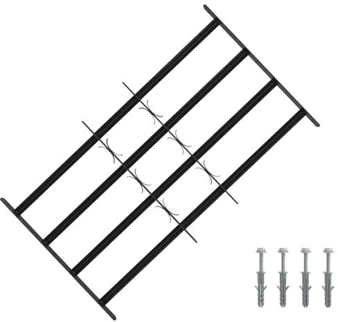 vidaXL Griglia di sicurezza per finestre con 4 barre trasversali 3 pcs, Griglia per finestre regolabile, copertura pratica per la sicurezza, tocco di stile in soggiorno