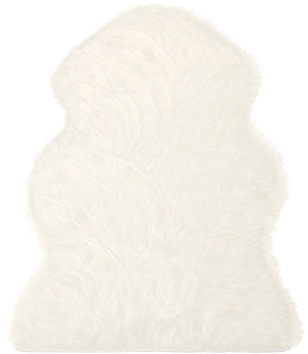 CelinaTex Furry Läufer 60 x 90 cm weiß Hochflor Bettvorleger Schaffell-Imitat Kunstfell Flurteppich Teppichläufer