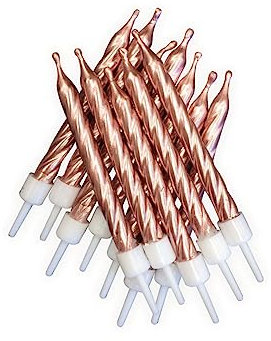 Kerzen in Rotgold-Metallic,12 Kerzen