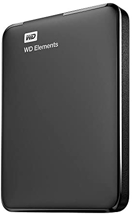 Western Digital Elements SE Portable External Hard Drive, 2TB, 64MB Cache, WDBEPK0020BK, Black