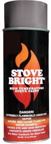 Stove Bright High Temp Spray Paint, Metallic, Up To 1200 Degrees, 12 Ounce (Pack of 1), 6201 - Charcoal