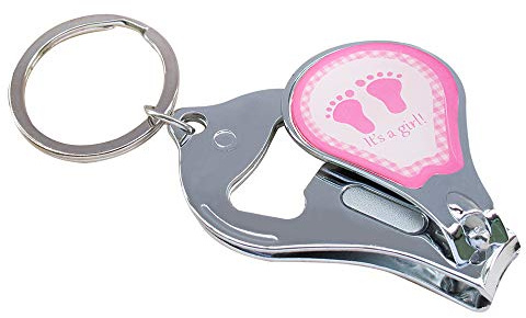 Baby Shower Pink Girl Keychain Favors (12 PCS) Nail Clipper and Bottle Opener Party Gift for Guest