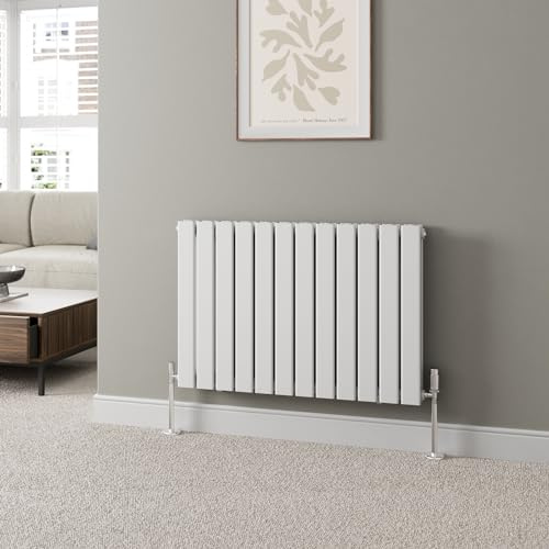 DuraTherm® 600 x 912mm White Horizontal Designer Radiator Double Column Flat Panel Modern Central Heating Panels Bathroom Radiators