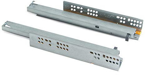 Emuca Satz versteckte Führungen für Schubladen, Rollschub, 550 mm, Vollauszug, sanftes Schließen, Verzinkt