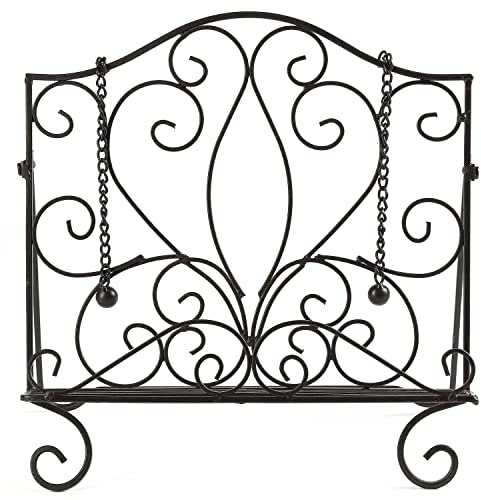 MOCOME Metal Cookbook Holder Recipe Book Stand for Kitchen, Vintage Scrollwork
